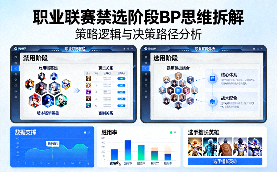 职业联赛禁选阶段BP思维拆解分析界面画面